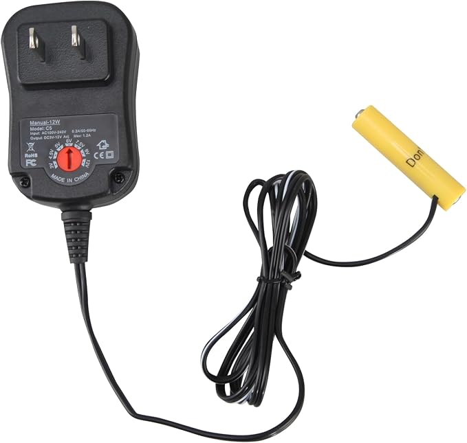 Adjustable AC Power Supply Adapter for AAA Battery Replace DC Plug (AAA)