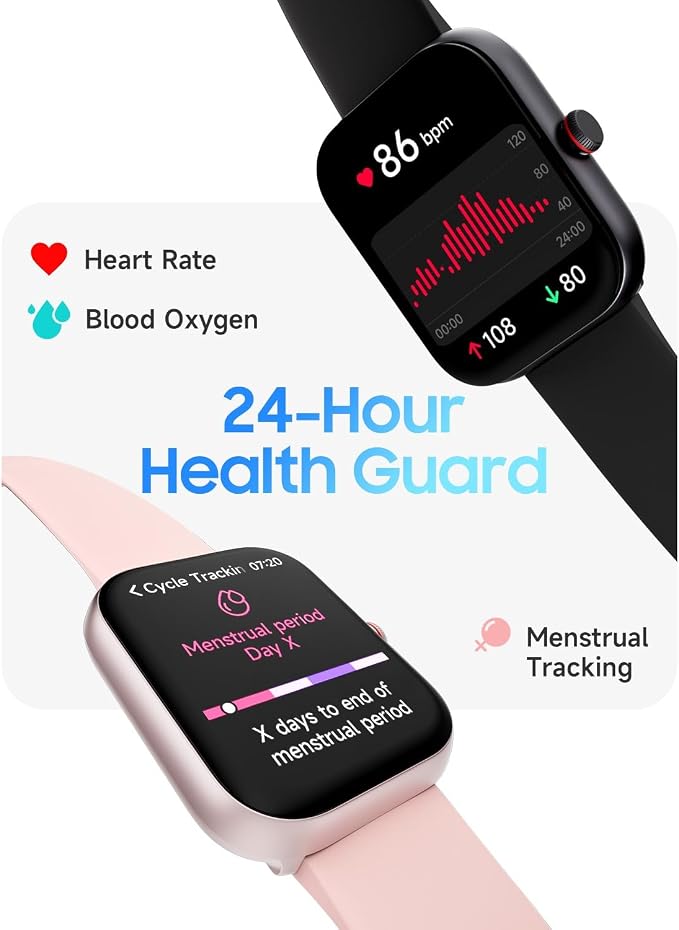 TOOBUR Smart Watch for Men Women, Alexa Built-in, Answer/Make Calls, 1.91" HD Screen Fitness Watch, IP68 Waterproof, 100 Sports, Heart Rate Monitor, Sleep Tracker, Smartwatch Compatible Android iOS