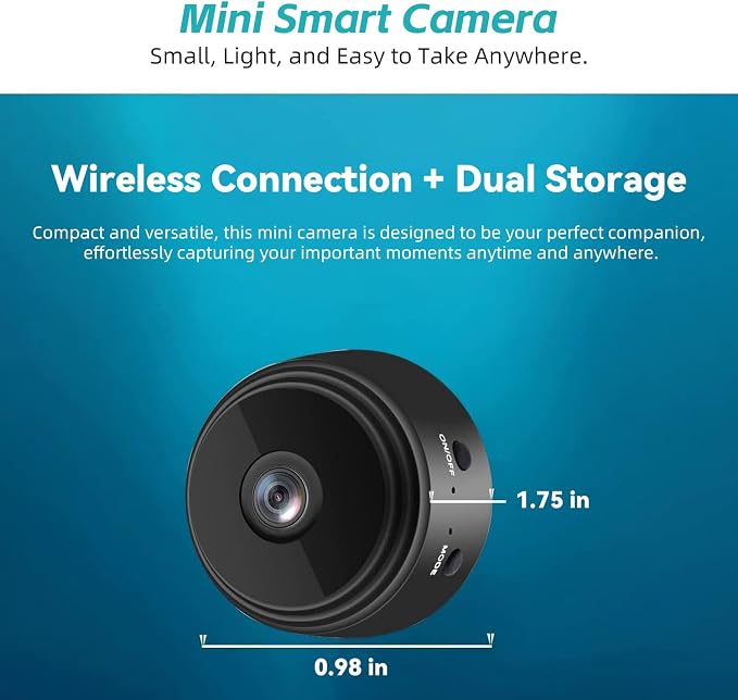 Hidden Camera Mini Spy Camera 1080P WiFi, Wireless Pet Camera Indoor Security Cam with Night Vision, Motion Detection, Nanny Cam for Home Baby Monitor, TF Card Storage-Black