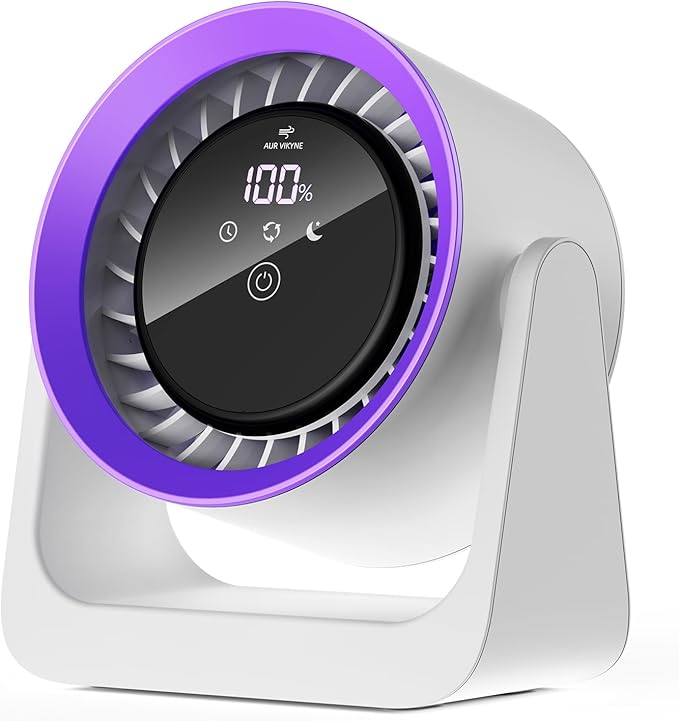 Tryetas 2026 Rechargeable USB Desk Fan, 30db Quiet Table Fan with Turbo Airflow, 100 Speeds, Digital Display, 120° Rotating, 5000mAh Desktop Fan for Bedroom Home Office Dorm Travel