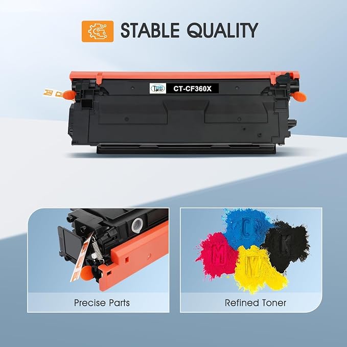 508X 508A M553 Toner Cartridge Set Compatible for HP 508A 508X CF360X CF360A for HP Color LaserJet Enterprise M553 M552 MFP M577 Series M552dn M553dn M553n M553x Printer High Yield New Version 4 Pack