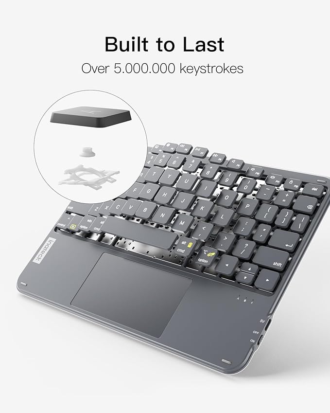 Inateck Bluetooth Keyboard with Touchpad, Ultra Slim and Portable Wireless QWERTY Keyboard, Compatible with Windows and iPad OS, KB01105