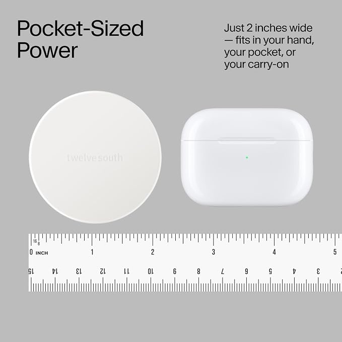 Twelve South PowerBug MagSafe Compatible Qi2 Magnetic Wireless Charger with 35W USB-C Hub – Fast Charging for iPhone 17, 16, 15, 14 & More – Dune