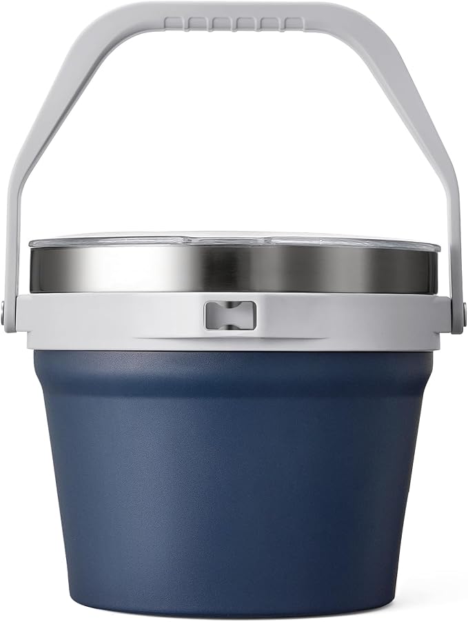 COKTIK 7L Insulated Ice Bucket with Lid，Double Wall Vacuum Stainless Steel Beverage Bucket Keeps Frozen Longer，Holds 6 Longnecks or 3 Bottles of Wine，for Cocktail, Champagne(No Accessories, Navy)