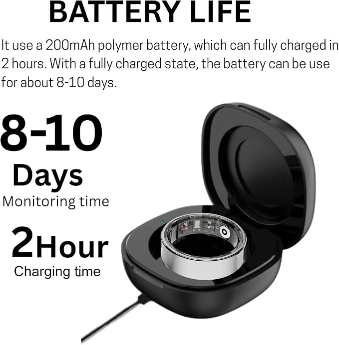 Smart Ring for Women & Men - Heart Rate, Blood Oxygen, Sleep Tracker | Waterproof IP68 | 12-Day Battery | Heart Rate, Steps, Calories Monitor | Comfort Fit Wearable Tech Accessory Ring