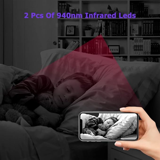 Spy Camera 1080P Indoor Hidden Camera Wireless, Mini Cameras, Home Security Cameras with Motion Detection, Night Vision, App Control Door SpyCam X7