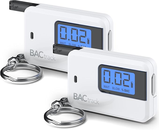 BACtrack Go Keychain Breathalyzer - White (2 Pack) | Ultra-Portable Pocket Keyring Alcohol Tester for Personal Use