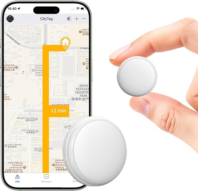 GPS Tracker for Vehicles, No Subscription Required, Magnetic Car Locator Compatible with iOS & Android, IP67 Waterproof Tracking Device, 1-Year Battery Life, Location History & Sharing