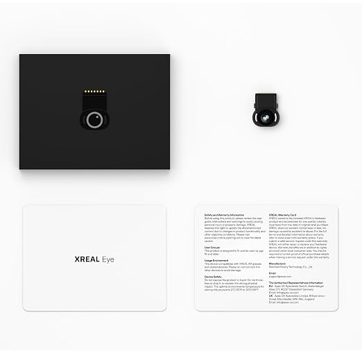 XREAL Eye, Pairing with XREAL One Series, Experience Native 6DoF Spatial Anchor, Record and Share & Blend Real + Virtual Worlds, Instant Photo & Video Capture, 12MP RGB Camera