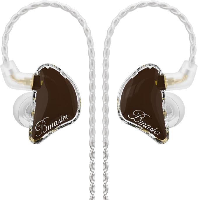 BASN in Ear Monitor Headphones, Triple Driver IEM Earphones with Powerful Bass, Noise Isolation HiFi Stereo Wired Earbuds for Musicians Singers Drummers (Earth)
