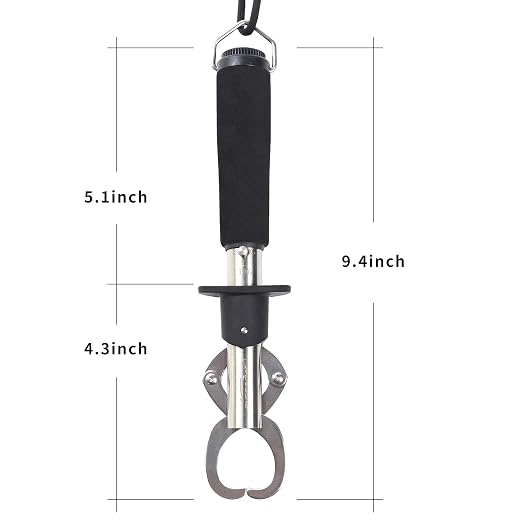 Fish Lip Gripper with Weight Scale and Measuring Tape Fish Scales Grip Grabber Professional Fish Holder Stainless Steel Fish Lip Grabber Fish Lip Grip Tool