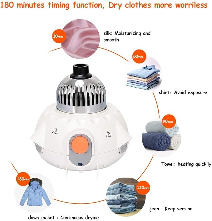 COSTWAY Portable Clothes Dryer, Ventless Laundry Dryer, Hot Drying Machine with Heater for Home & Dorms