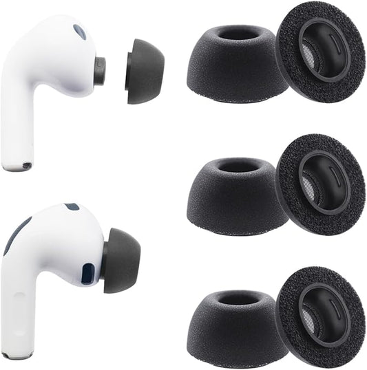 Klowcok Replacement Memory Foam Ear Tips for AirPods Pro 3 Wireless Earbuds, Compatible with AirPods Pro 3rd Generation 2025, Fit in The Charging Case, 3 Pairs Black (Small)