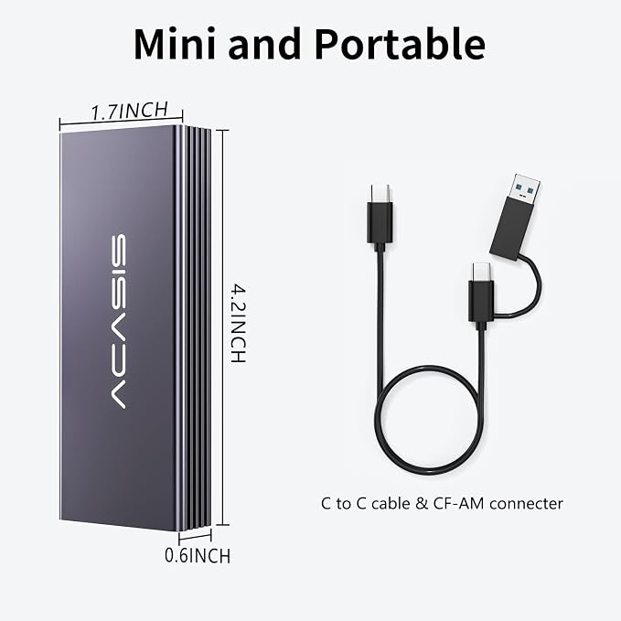 ACASIS USB C 3.2 SSD Enclosure for Apple SSD 12+16 PIN MacBook Pro,MacBook Air, Mac Pro, iMac from 2013 to 2017 A1465 A1466 A1502 SSD，MacBook SSD Enclosure with M.2 NVMe Adapter