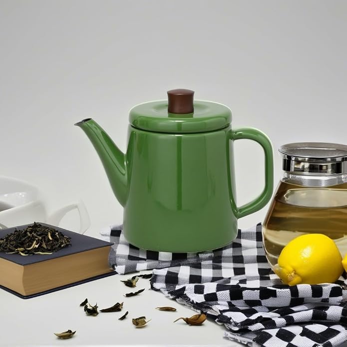 Noda Enamel Kettle, 0.3 gal (1.5 L), Enameled Porchka Pot, Made in Japan
