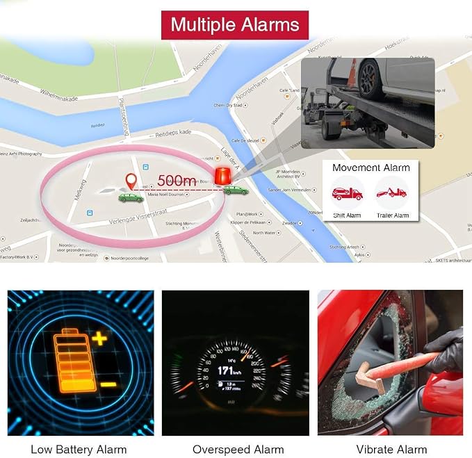 GPS Tracker for Vehicles Hidden Magnetic Vehicle GPS Tracker GPS Tracking Device for Car Motorcycles Trucks with Real-time Tracking,Anti-Theft Alarm（4G TK905B）