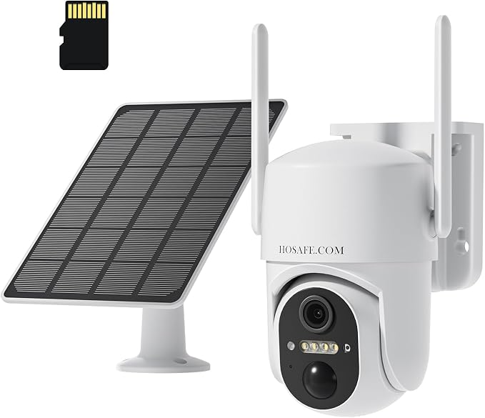 Security Cameras Wireless Outdoor, Free Cloud Storage, WIFI Cameras for Home Security, Wireless Outdoor Security Camera Solar Powered, 360 Camera with PTZ, PIR Sensor, 2K HD Color Night Vision