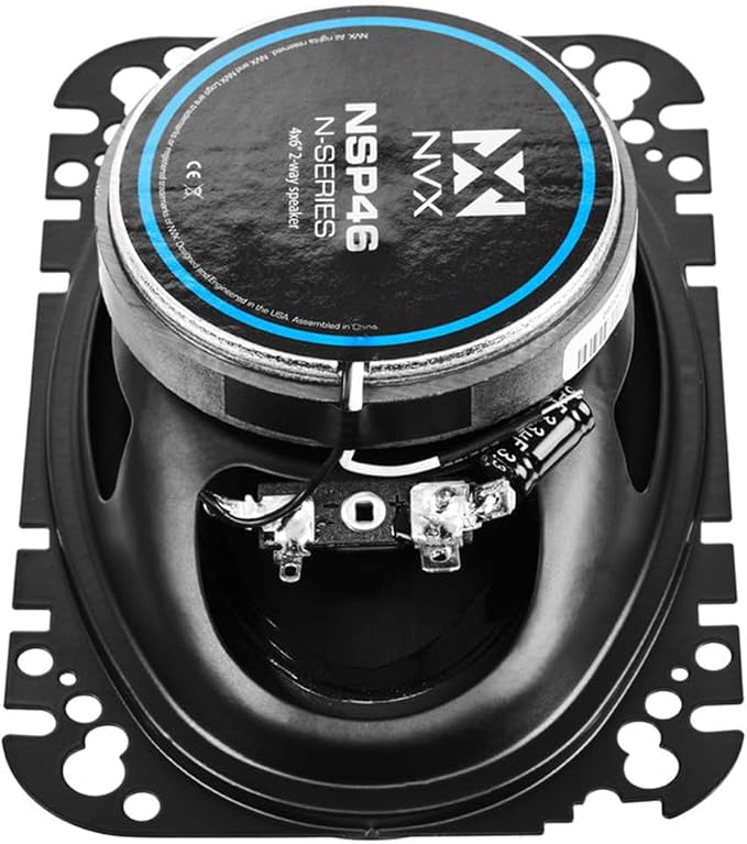 NVX NSP46 300W Peak (100W RMS) 4x6 2-Way N-Series Coaxial Car Speakers with 20mm Silk Dome Tweeters