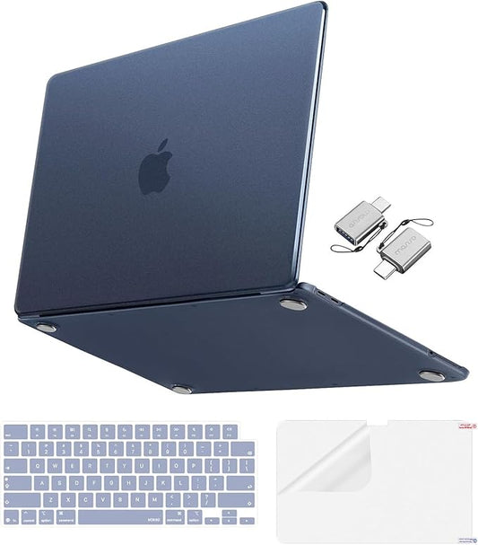 MOSISO Matte Finish Case Compatible with MacBook Neo 13 inch 2026 Release Model A3404, 4 in 1 Kit Ultra-Thin Exact-Fit Scratches & Fingerprints Resistant Protective Hard Shell Case Cover, Indigo Clear