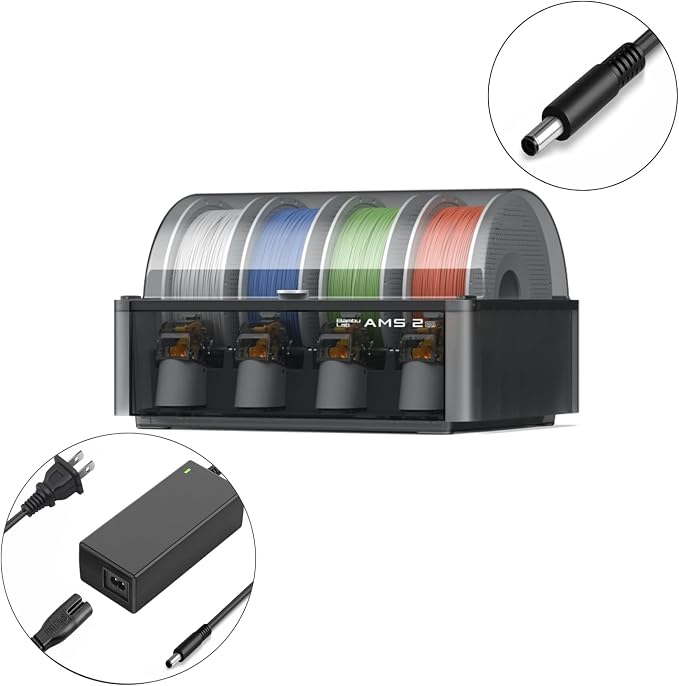 24V 4A Switching Adapter for AMS 2 Pro Bambu Lab Automatic Material | Power Supply Compatible with AMS 2 Pro ADS-96HLA-19-1 24096E-US; 24V 4A Output, Fireproof PC Shell, with 1.2m power cord