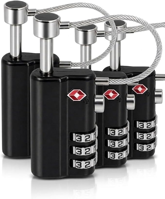 Professional Gun Case Lock TSA Approved Gun Case Lock with Durable & Cut Resistant Alloy Steel Shank Gun Lock (4 Pack)
