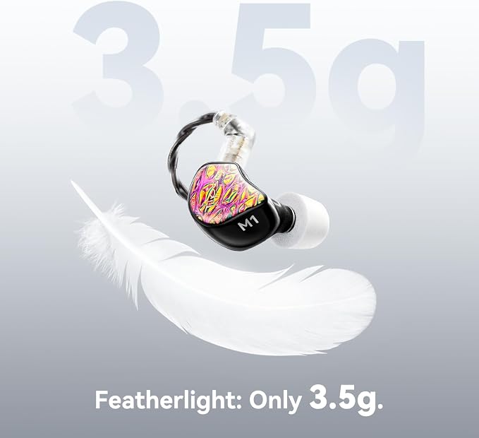 Tipsy M1 IEM, Bamboo Fiber Diaphragm in-Ear Monitor, Warm, Lively Bass & Vocals, 36dB Noise Isolation, Resin Shell, Detachable 0.78mm 2‑Pin Cable (No Mic, Red)