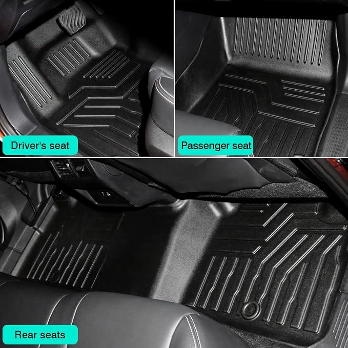 T TGBROS Floor Mats for Nissan Rogue 2021-2026 All Weather Protection TPE 2 Rows Floor Liners Custom Fit for Nissan Rogue Accessories Car Mats Non-Slip Black(Not for Sport)