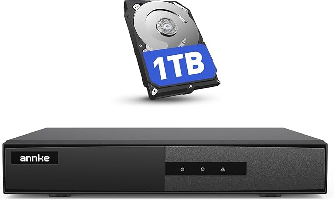 ANNKE 8 Channel DVR for Security Camera, 3K Lite Hybrid 5-in-1 CCTV Digital Video Recorder, Supports 8CH TVI/AHD/CVI/CVBS Analog & 2CH IP Cameras, 24/7 Recording for Home Surveillance, 1TB HDD, Black