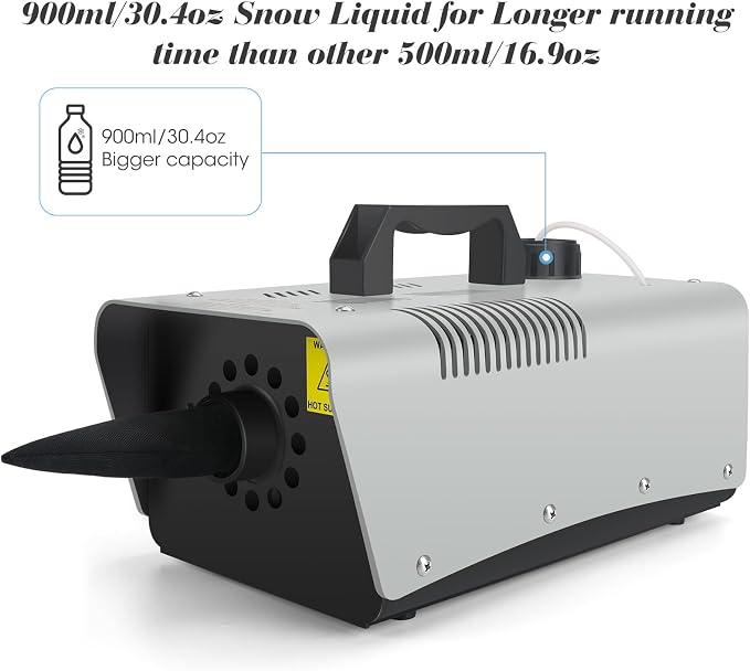 blessny High-velocity Snow Machine, Wired Remote Portable Premium Artificial Snowflake Machines for Indoor Outdoor Christmas Party, 650W Low Consumption with Max 2000CFM Output, ETL Listed