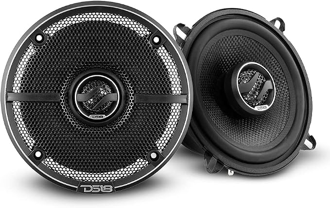 DS18 ZXI-5254 5.25" Car Audio Coaxial Speaker with Built in Neodymium Tweeter and Kevlar Cone – 2 Way 180 Watts Max 4 Ohm (2 Speakers),Black