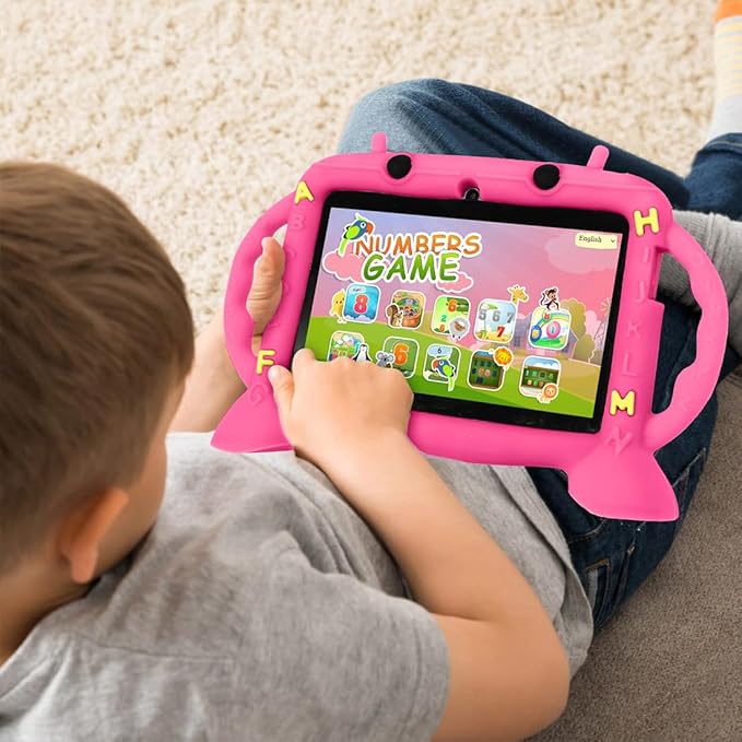 MengDash Kids Tablet, Android 11 Tablet for Kids 7 inch 2-10, Educational Learning Toddler Tablet, Touch Screen 3GB RAM+32GB ROM Storage, Google Play YouTube, Baby Girl boy Present (Red)