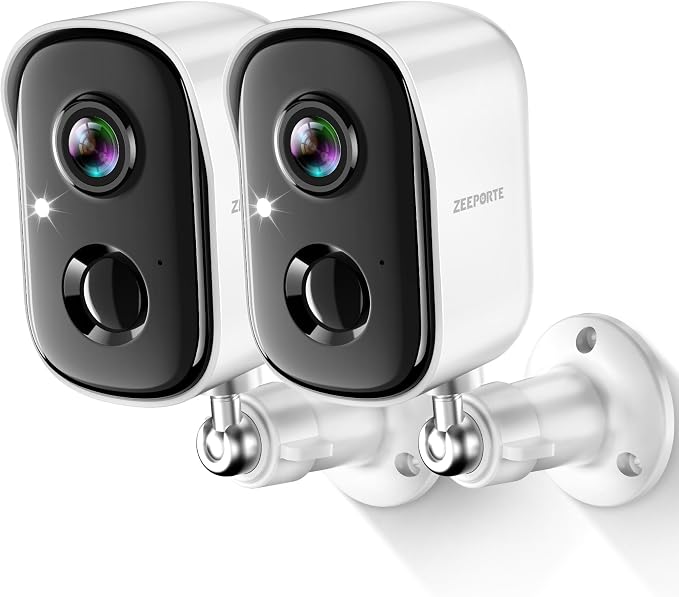 Security Cameras Wireless Outdoor, 2K Cameras for Home Security with Color Night Vision, SD/Cloud Storage,Longer Battery Life, Weatherproof, AI Motion Detection, Spotlight Siren Alarm（2 Pack）