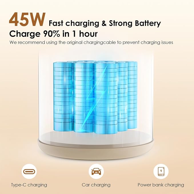 SORUTO Portable Milk Warmer for Travel, 45W Fast Charging Bottle Warmer with 17oz Large Capacity, Fast Heating Breast Milk Warmer, Long Battery Life, Precise Temp Control