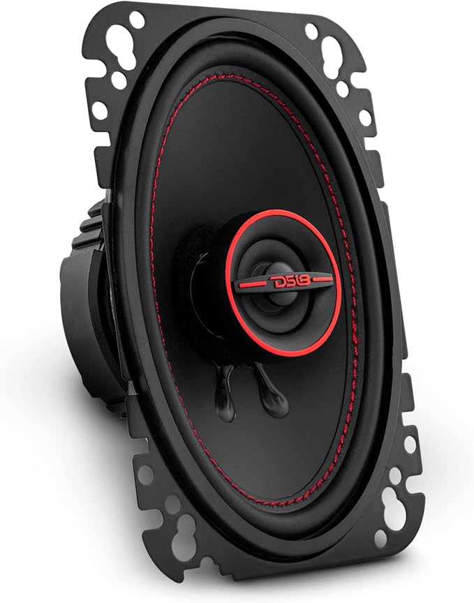 DS18 GEN-X4.6 Coaxial Speaker - 4x6, 2-Way, 135W Max, 45W RMS, Black Paper Cone, Mylar Dome Tweeter, 4 Ohms - Clarity Unparalled by Other Speakers in Their Class (2 Speakers)