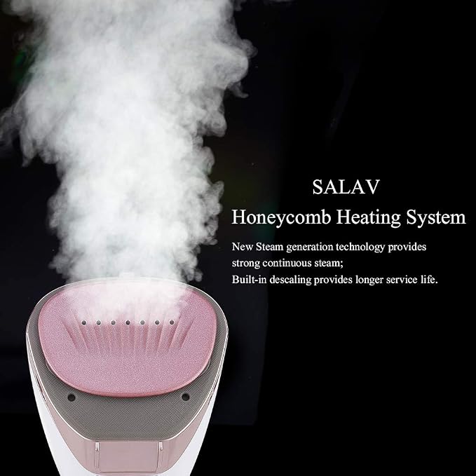 SALAV Steamer for clothes Handheld Iron 2 in 1, 2 Steam Settings, for Both Vertical and Horizontal Garment Handling, Ceramic Coated Metal Steam Panel, 150 ml Big Water Tank, 1150 Watt Rose Gold