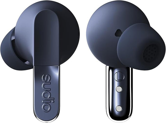 Sudio N3 Pro Wireless Earbuds – Active Noise Cancelling (ANC), 30-Hour Playtime, Sweat & Splashproof, Eco-Friendly Design with Recycled Materials, Comfortable Fit, Premium Metallic Finish (Blue)