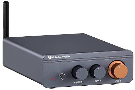 Jancane Amplifier Mini Home Audio Stereo Bluetooth 5.4 Component Amplifier, 300W x2 Wireless TPA3255 2 Channel Class D Amp, Home Outdoor Audio Amplifier with Bass Treble Control for Passive Speakers