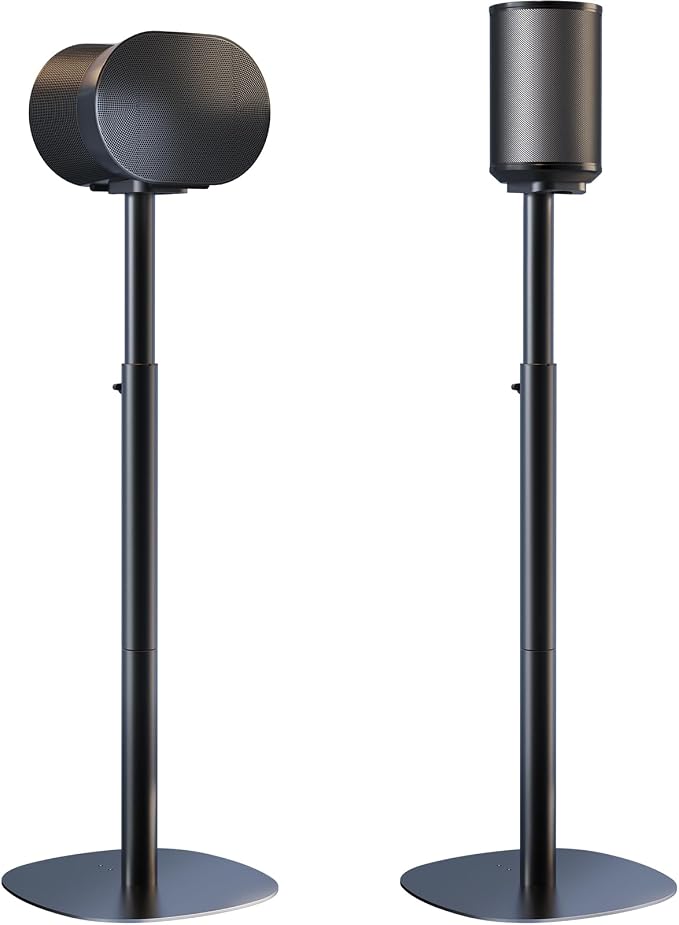 Speaker Stands for Sonos Era 100 SL, Era 100 & Era 300 - Height Adjustable Floor Stands 29.1''–39'', Dual-Mount Base Design, Concealed Cable Management, 11 lbs Max Load, Pack of 2, Black