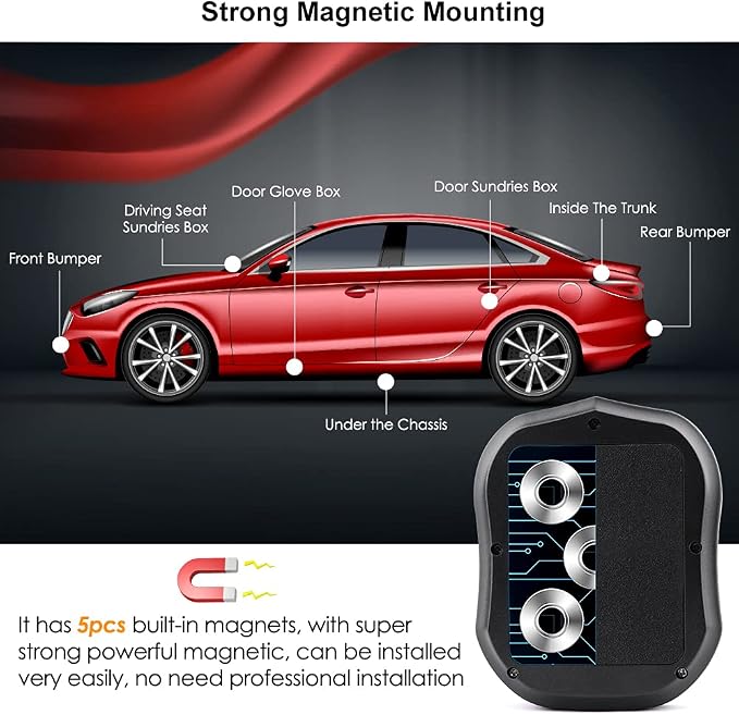 TKSTAR 4G GPS Tracker for Vehicles 10000mAh Magnetic Car GPS Tracker Locator Real-time Anti-Theft Tracking Device for Vehicles, Motorcycle, Trucks, Boats (4G TK905B)