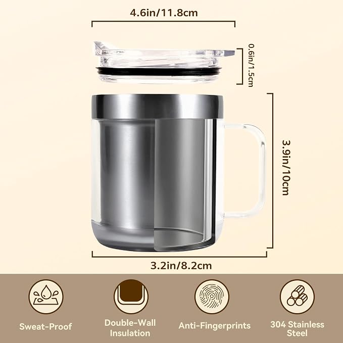 Birthday Gifts for Dad, 12oz Funny Heated Coffee Mug for Dad with BEST DAD EVER, Electric Coffee Cup with Warmer Set, Ideal Valentines Father Day Gifts from Wife Daughter Son(Silver DAD-12oz)