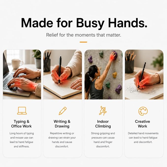 Hand Massager with Heat & Compression, Individual Finger Massage, Touch Screen & Large Display, 3 Modes 3 Intensity Levels, 3 Heat Settings, Rechargeable for Arthritis Carpal Tunnel Relief
