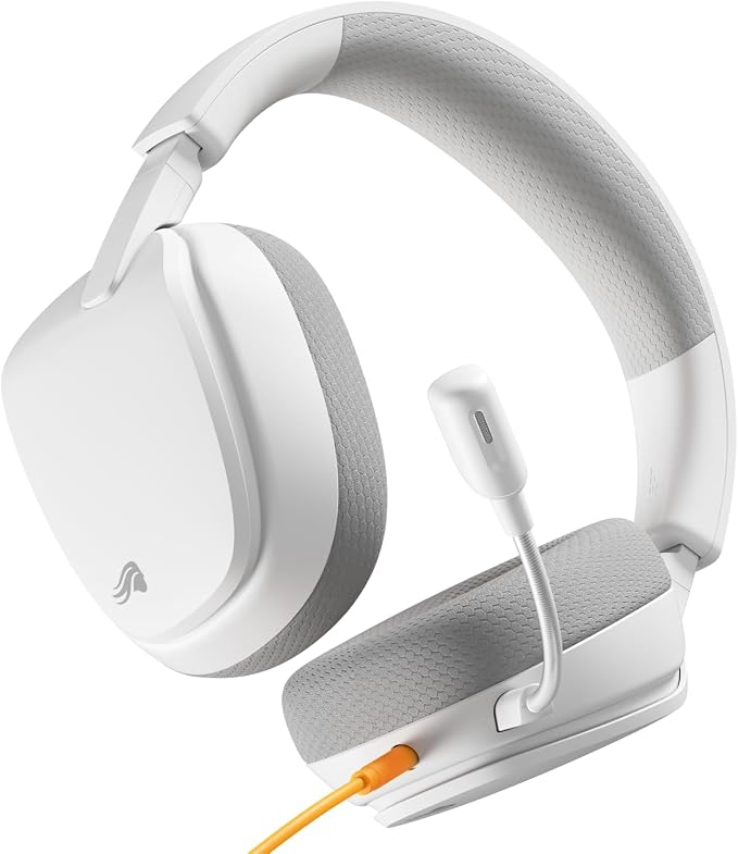 GLORIOUS GHS Eternal - Stereo Gaming Headset for PC, PS5, PS4, Xbox, Switch - Custom Tuned Angled Drivers, Adjustable Crystal Clear Detachable Mic, 3.5mm - Durable, All Day/Night Comfort - White