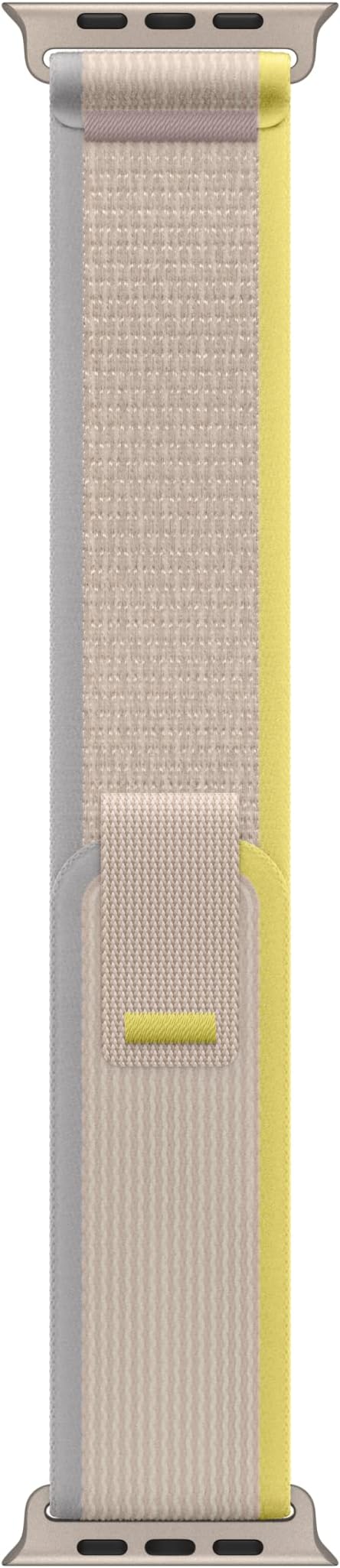 Apple Watch Band - Trail Loop (49mm) - Yellow/Beige with Rugged Titanium Finish - S/M