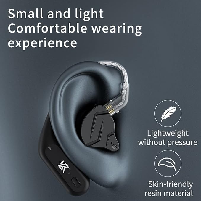 CCA KZ AZ09 IEM Bluetooth Adapter, Bluetooth 5.4 Module, Wireless Waterproof Ear Hook Extra, Long Battery Life Cable for KZ ZS10 PRO/X/2, ZSN Pro/X, AS16 PRO, Zax,ZAR, CRA/C12(C pin)