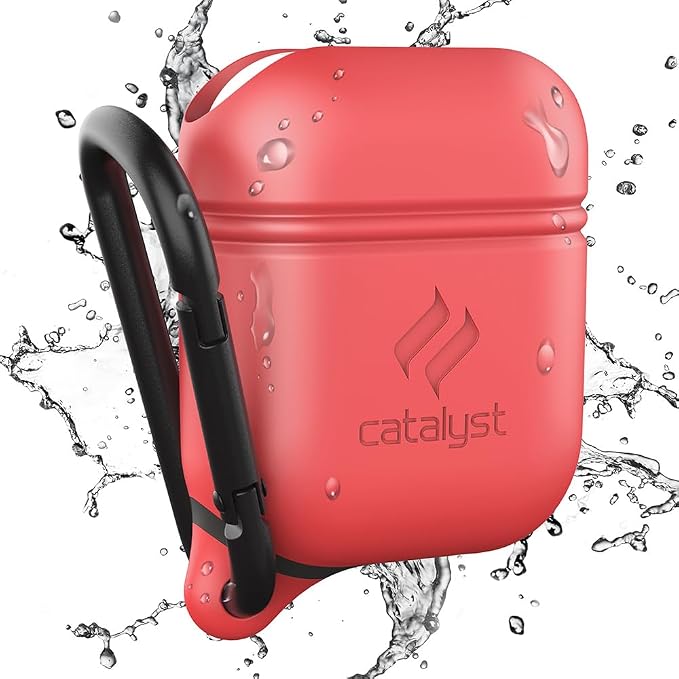 Catalyst Waterproof Case for AirPods 2nd Generation and AirPods 1st Generation - Wireless and USB-C Charging High Drop Protection AirPod Gen 2 and Gen 1 Case with Carabiner, One Piece Design