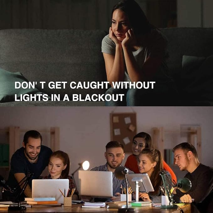 Neporal 4 Pack Emergency-Rechargeable-Light-Bulb, Stay Lights Up When Power Failure, 1500mAh 15W 80W Equivalent LED Light Bulbs for Home, Camping, Tent (E27, with Hook) (Daylight)