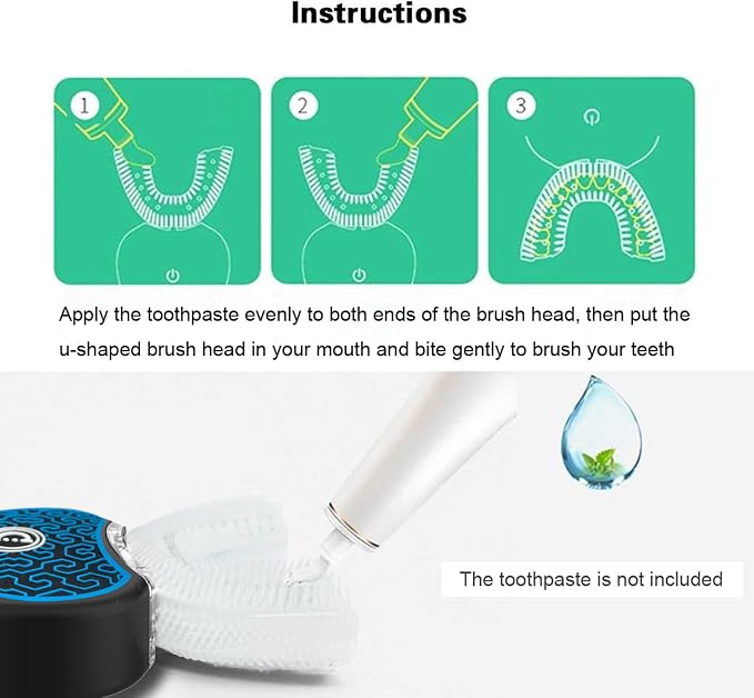 Automatic Toothbrush,Sonic toothbrushes for Adults,Electric Toothbrush Teeth Whitening Kit,Sonic Glow Toothbrush,Equipped with Two Replacement Brush Heads,White