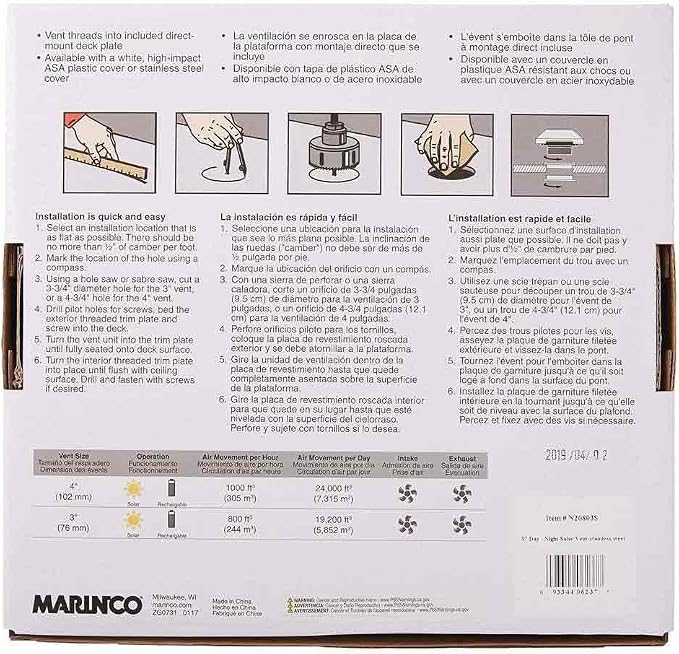 Marinco Solar Powered and Passive Vents