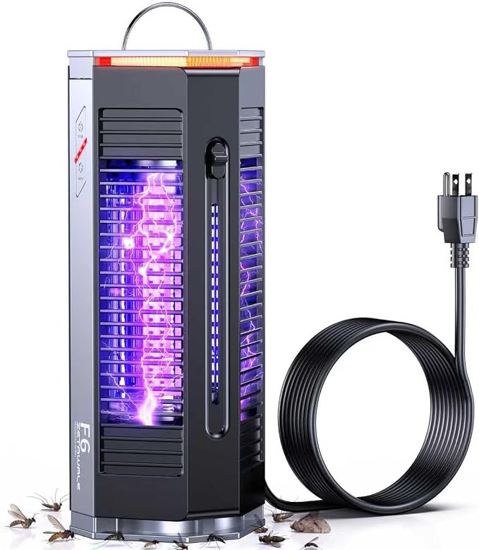 4200V Electric Bug Zapper, Dual-Mode Mosquito & Fly Zapper Indoor Outdoor, IPX5 Waterproof Plug-in Insect Trap for Patio, Backyard, Camping - Advanced Grid Design for Home