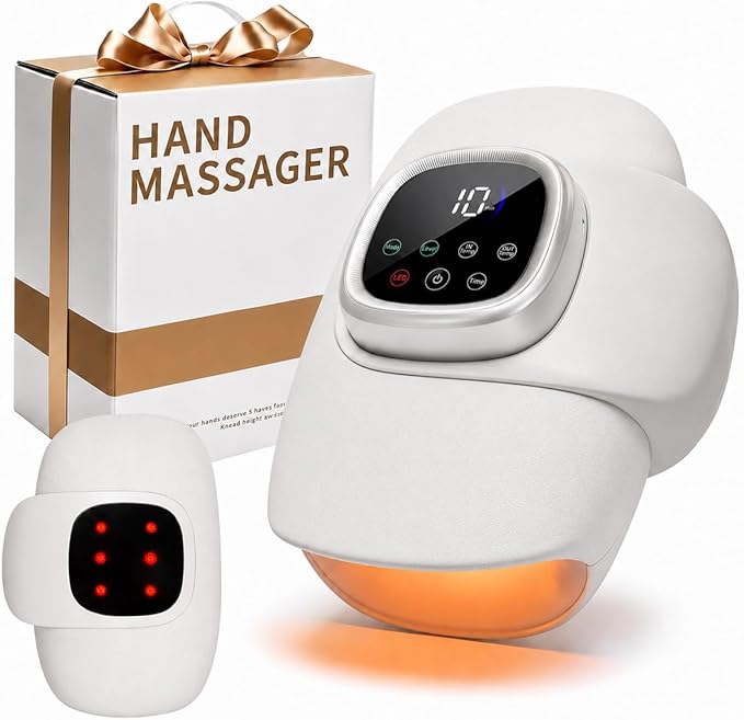 Hand Massager with Heat and Compression for Arthritist Women and Men,Cordless Electric Hand held Massager for Arthritis and Carpal Tunnel, with Touchscreen & Palm Roller